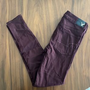 American eagle hi-rise jegging-plum/burgundy color